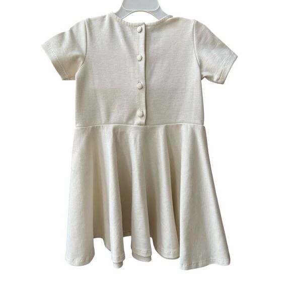 Ralph Lauren toddler Girls Pleated A-Line Dress Ivory White Stretchy size 24M - Picture 3 of 6